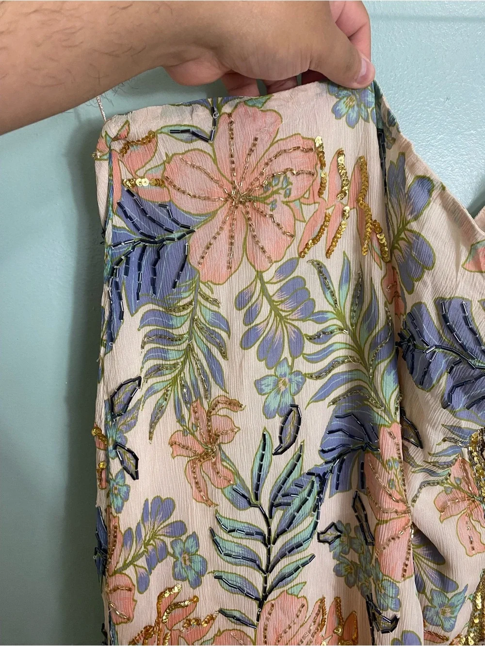 Free People Coconut‎ Grove Skirt Embellished Maxi Floral Medium